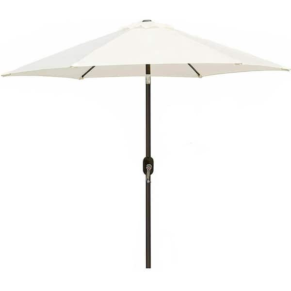 Willit 7.5 ft. Metal Tilt Half Beach Umbrella in White without Stand