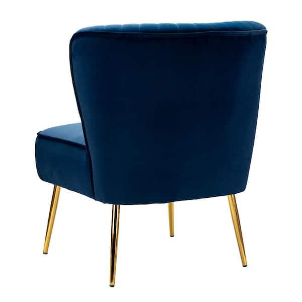 JAYDEN CREATION Monica Modern Navy Velvet Comfy Living Room Side