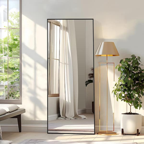 Dovelina 27 in. W x 63 in. H Modern Rectangle Metal Framed Black Full Length Floor Mirror Standing Mirror