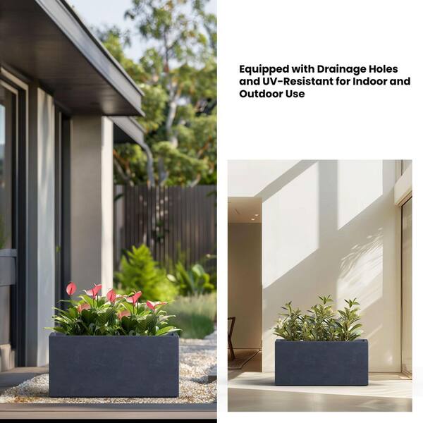 Sapcrete Modern 16in. High Large Tall Elongated Square Sapcrete Modern 16in. High Large Tall Elongated Square