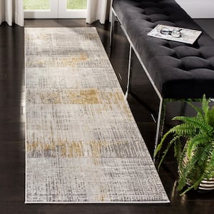 Craft Gray/Beige 2 ft. x 10 ft. Abstract Runner Rug