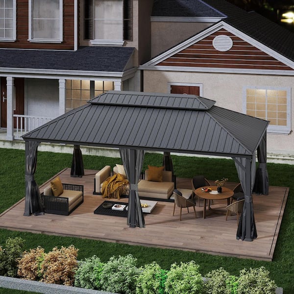 domi outdoor living 14 ft. x 20 ft. Hardtop Steel Patio Gazebo