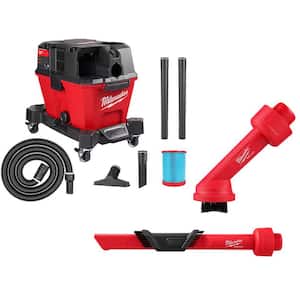 M18 FUEL 6 Gal. Cordless Wet/Dry Shop Vacuum W/Filter, Hose and AIR-TIP 1-1/4 in. - 2-1/2 in. Brush and Crevice Tools