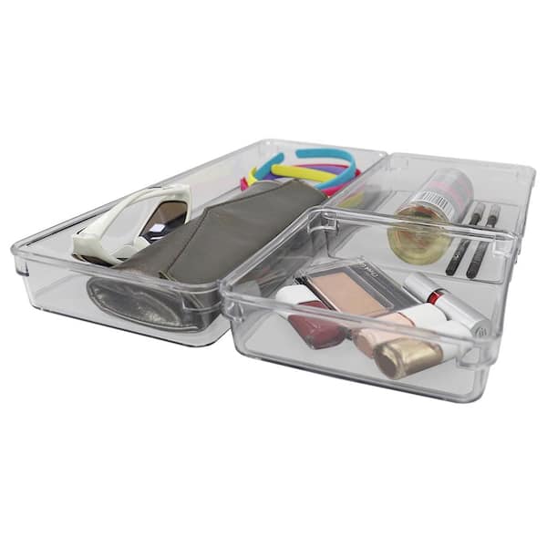 Hudson Home Clear Plastic Drawer Organizers, 5-Piece Set