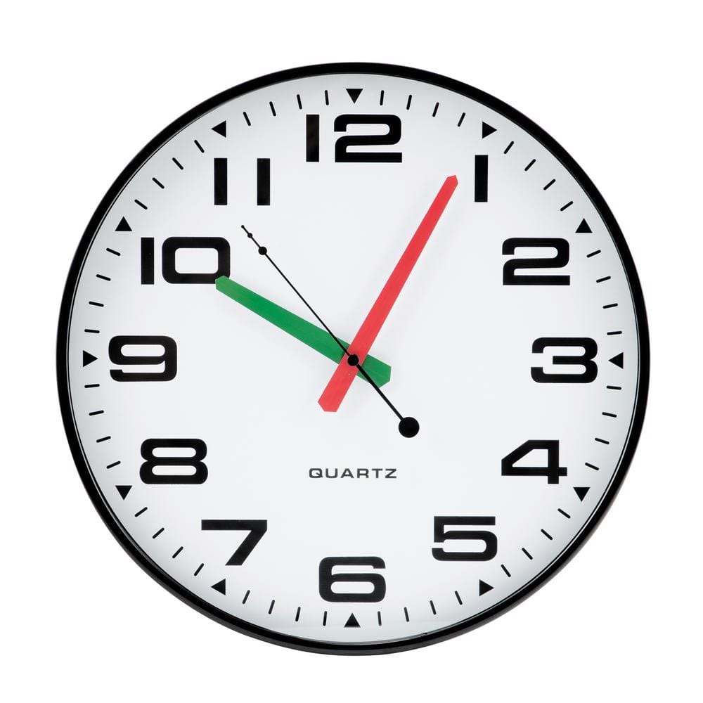 Victory Lighting LLC Tempus 13 in. Black Silent Sweep Slim Wall Clock