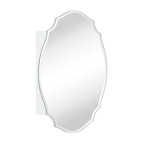 TEHOME 19 in. W x 24 in. H Novelty/Specialty Irregular Arched Frameless Beveled Surface Mounted Medicine Cabinet with Mirror