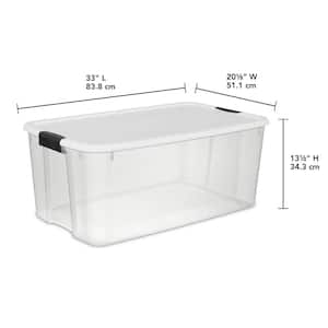 116 Qt. Ultra-Latching Storage Bin Box Container, Clear (16-Pack)