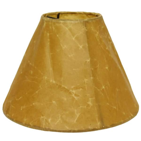 9.5 in. Brown Crinkle Oil Paper Hourglass Lamp Shade with Washer Fitter