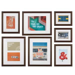 Brown Modern Gallery Wall Frame Set (7-pieces)
