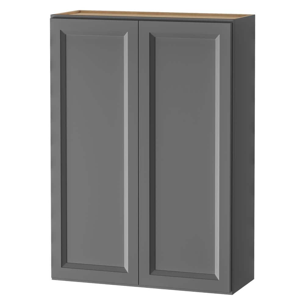 Keyport Shaker 30 in. W x 12 in. D x 42 in. H Plywood Tool-Free Ready To Assemble Wall Kitchen Cabinet in Charcoal price history on PriceWatchPro