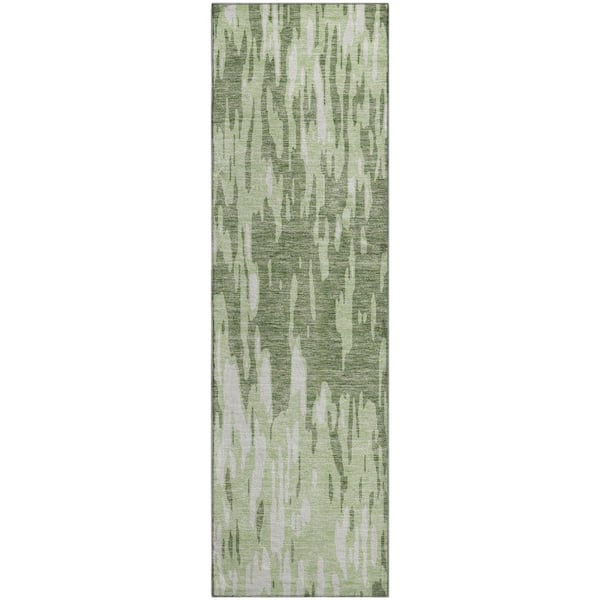 Addison Rugs Mayfield Premium Machine Washable Abstract AMF945 Green 2 ft. 3 in. x 7 ft. 6 in. Runner Rug