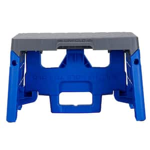 1-Step Resin Molded Folding Step Stool with Type 1A in Blue and Gray