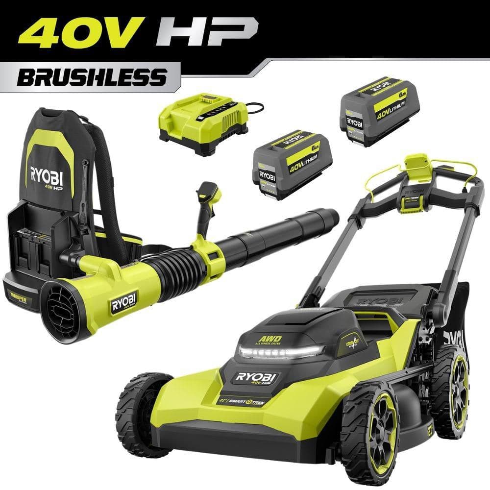 "40V HP 21"" Brushless Cross Cut Self-Propelled All Wheel Drive Mower w/ 850 CFM Backpack Blower -(2) Batteries & Charger" price history on PriceWatchPro