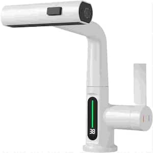 Single Handle Pull-Out Sprayer Kitchen Faucet in White