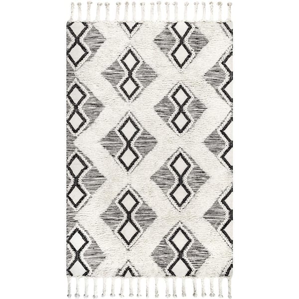 Yara Helix Diamonds Shag Gray 8 ft. x 10 ft. Area Rug
