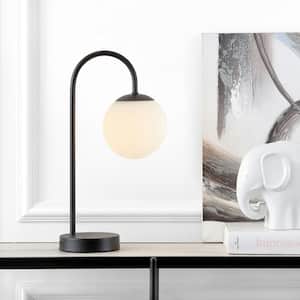 Arco 18.25 in. Black Iron/Glass Minimalist Mid-Century Globe LED Table Lamp
