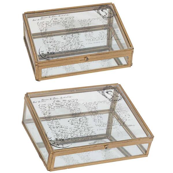 A & B Home 10 in. x 3.5 in. Decorative Boxes (2-Pack)