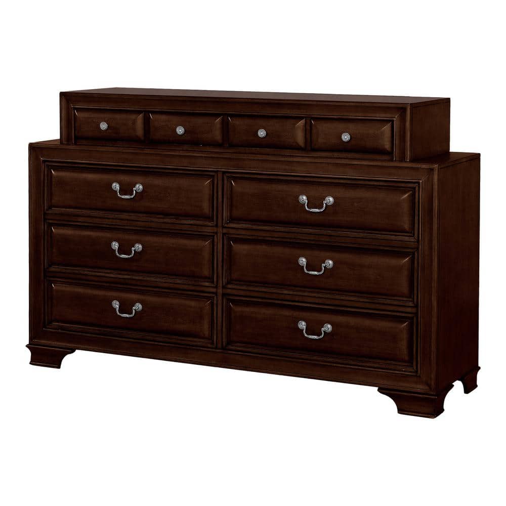 Damien Brown Cherry 10-Drawer Wood Double Dresser