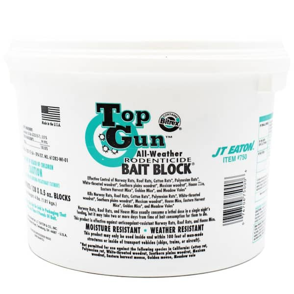 750 Top Gun Bait Block Rodenticide with Stop-Feed Action and Bitrex for Mice and Rats (128-Pack)