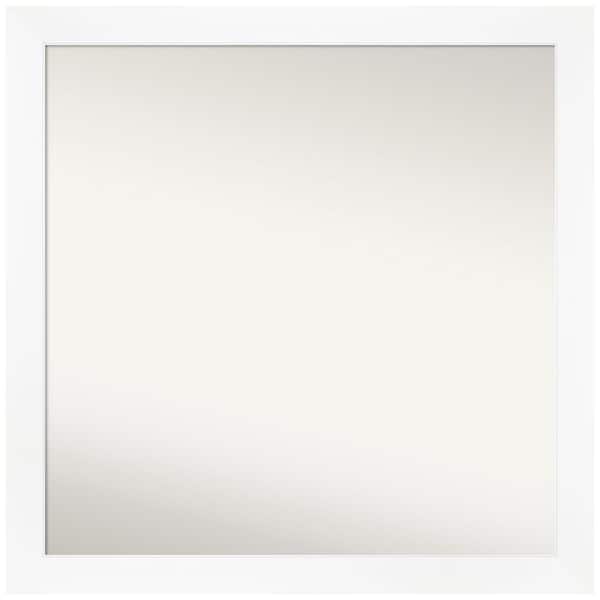 Amanti Art Cabinet White Narrow 29.25 in. W x 29.25 in. H Square Non-Beveled Framed Wall Mirror in White