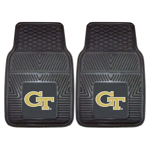 FANMATS NCAA - Georgia Tech Black Heavy Duty 2-Piece 17 in. x 27 in. Vinyl Car Mat