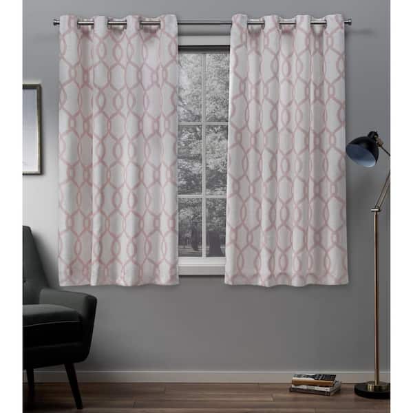 Exclusive Home Curtains Blush Trellis Grommet Room Darkening Curtain - 54 in. W x 63 in. L (Set of 2)