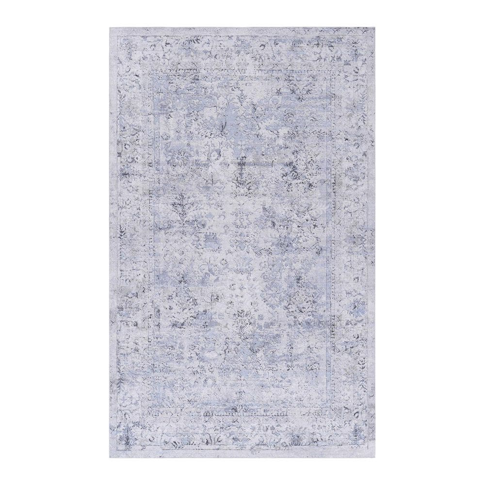 6 ft. x 8 ft. Blue Cream Solid Color Washable Area Rug for Bedroom, Dining Room, Living Room price history on PriceWatchPro