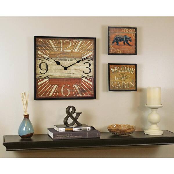 FirsTime 13 in. Cabin Gallery Wall Clock