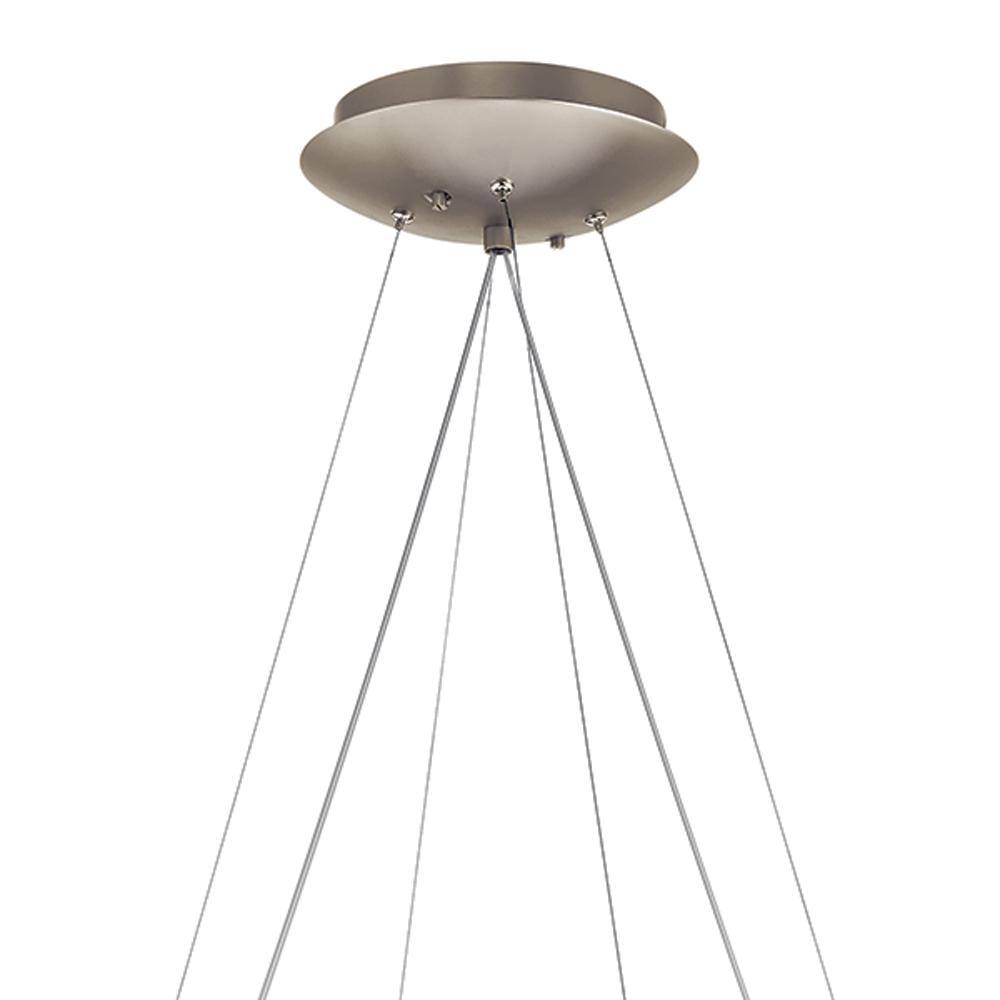 Satin Nickel 26.5" Modern LED Drum Pendant with Black Shade