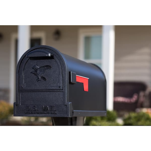 Arlington Large, Steel, Post-Mount Mailbox, Black Arlington Large, Steel, Post-Mount Mailbox, Black