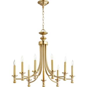 Rossington 9-Light Aged Brass Chandelier