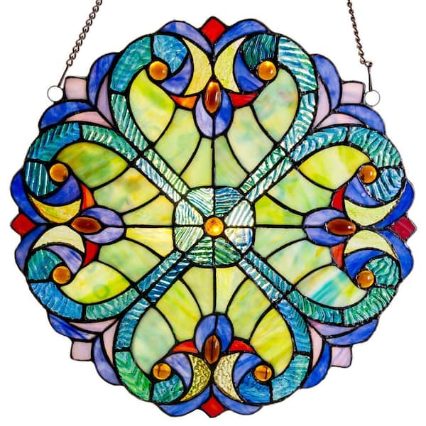 River of Goods Multi Stained Glass Mini Halston Window Panel