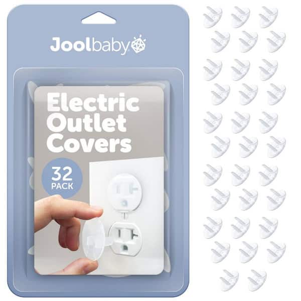 JOOL BABY PRODUCTS Outlet Plug Covers Clear Child Proof Electrical Protector Safety Caps - Jool Baby (32 -Pack)