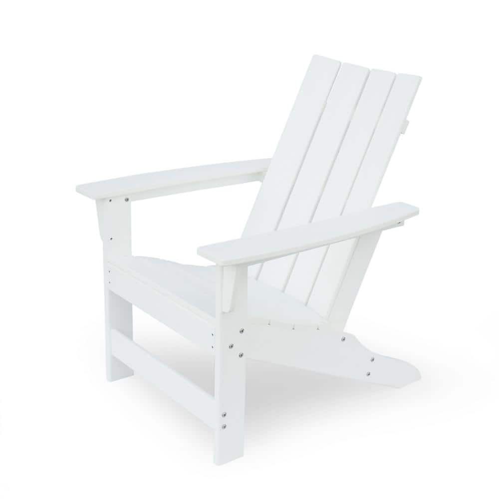White Outdoor Adirondack Chair Water Resistant Easy to Clean