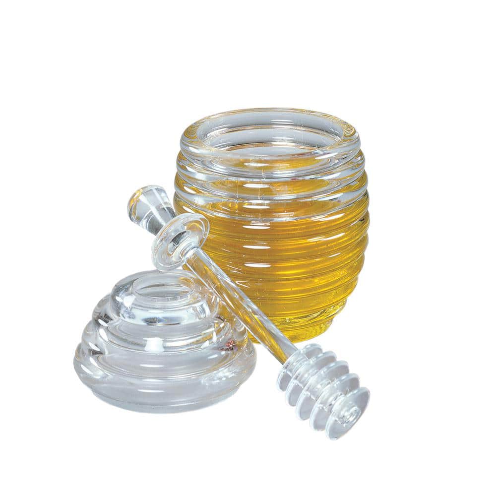 Clear Acrylic Honey Jar and Dipper Set