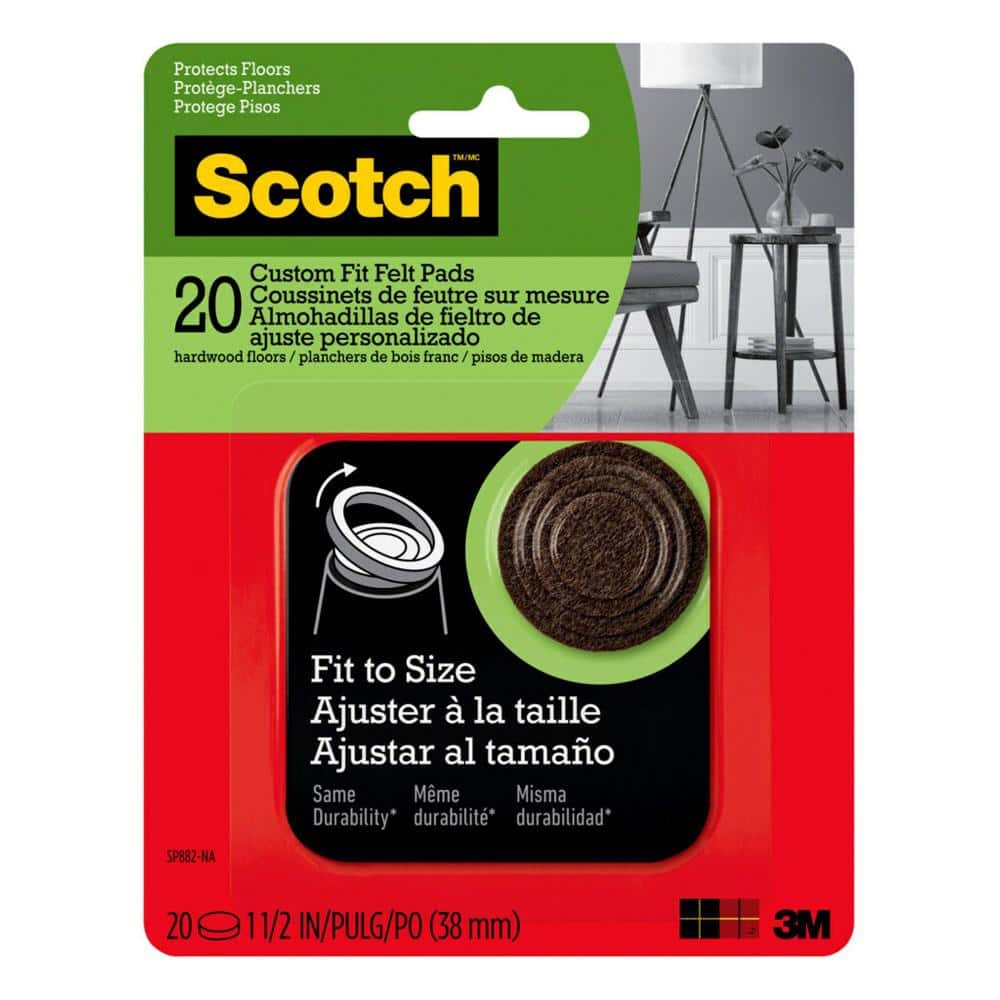  Scotch SP852-NA Felt Pads, 0.5, Green, 24 Count : Office  Products