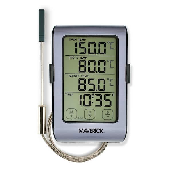 Silver Touch Screen Oven & Meat Thermometer with Dual Sensors