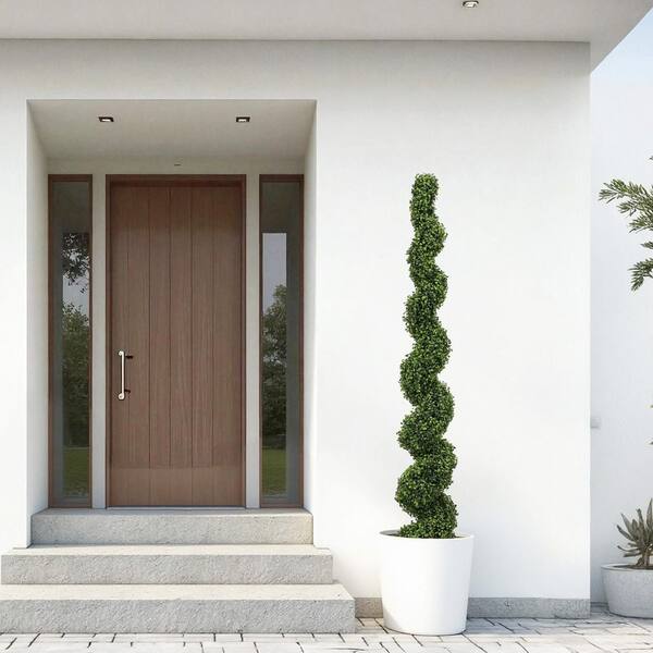 6 ft. Artificial Spiral Topiary Trees Faux Boxwood Plants, for