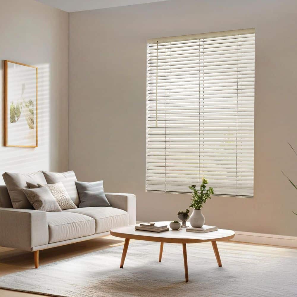 VENETA Custom Designer 2 in. Cordless Room Darkening Faux Wood Blinds, Custom
