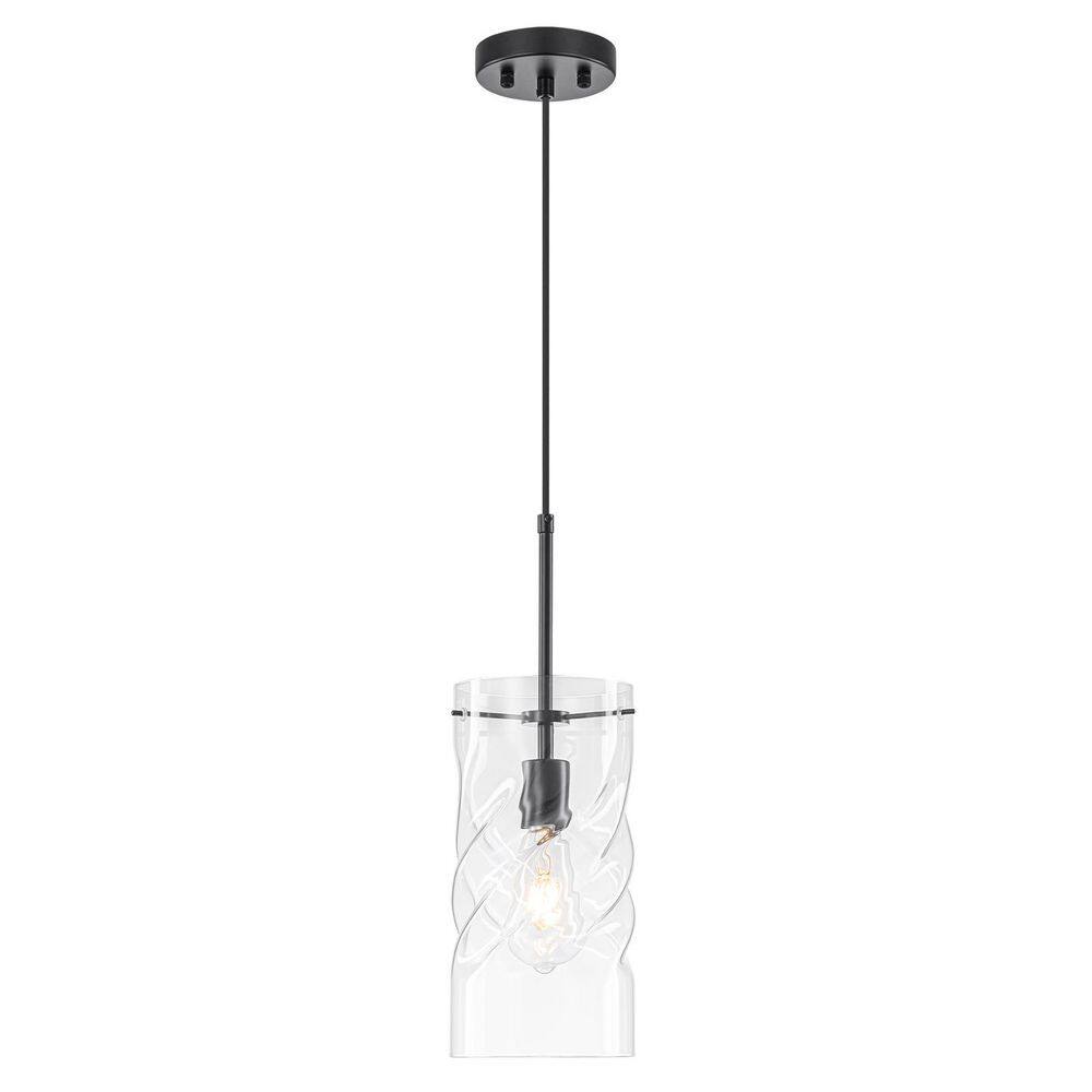 6 in. 1-Light Matte Black Cylinder Pendant Light with Twisted Clear Glass for Kitchen Island Bar Dining Room price history on PriceWatchPro