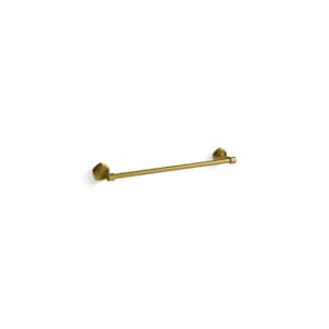 Occasion 18 in. Wall Mounted Single Towel Bar in Vibrant Brushed Moderne Brass