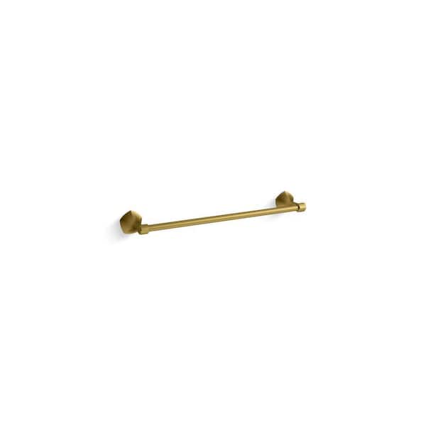 KOHLER Occasion 18 in. Wall Mounted Single Towel Bar in Vibrant Brushed Moderne Brass