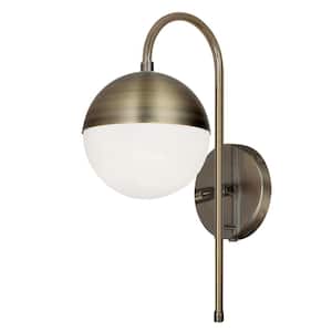 Dayana 6 in. 1-Light Antique Brass Wall Sconce