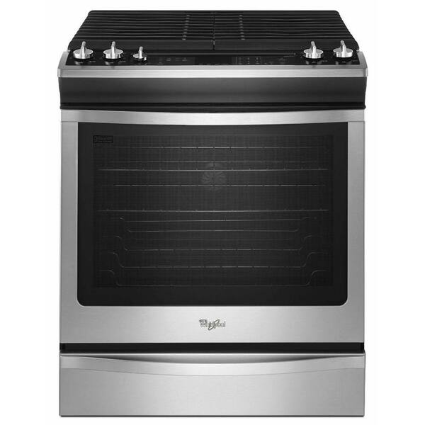Whirlpool 5.8 cu. ft. Slide-In Gas Range with Self-Cleaning Convection Oven in Stainless Steel