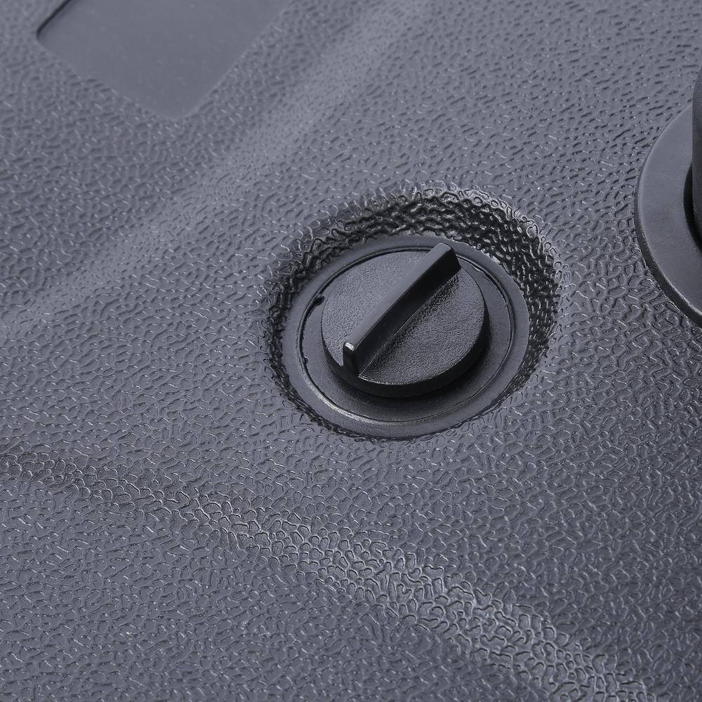 Chroma 9 Ft Gray and White Stripe Patio Umbrella with Dark Brown Steel Frame