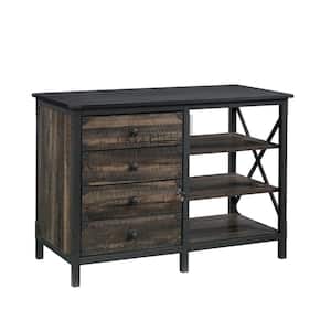 Foundry Road 42.047 in. Carbon Oak Commercial Office Desk Credenza with Melamine Top and Metal Frame
