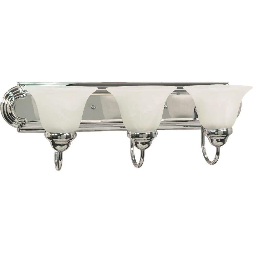 Ballerina 24" Chrome Vanity Light with Alabaster Glass