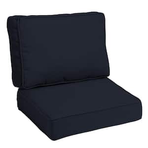 24 in. x 24 in. Modern Acrylic Outdoor Deep Seating Cushion Set in Classic Navy Blue