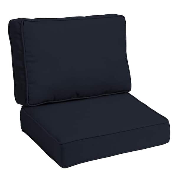 ARDEN SELECTIONS 24 in. x 24 in. Modern Acrylic Outdoor Deep Seating Cushion Set in Classic Navy Blue