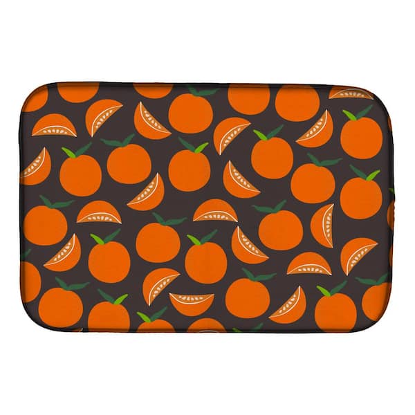 Caroline's Treasures 14 in. x 21 in. Oranges on Gray Dish Drying